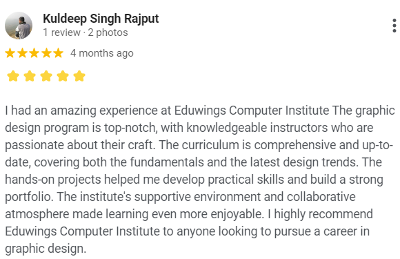 Review From Kuldeep Singh Rajput to Eduwings Institute