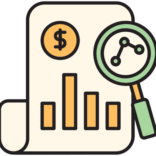 Icon of a magnifying glass for Financial Tally Analysis in Tally course.