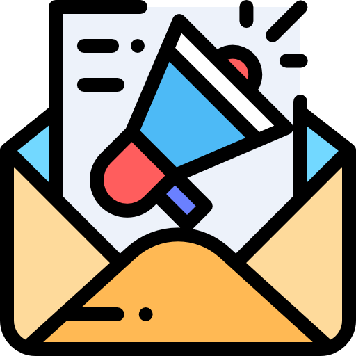 Icon of an envelope with a megaphone inside, representing Email Marketing.