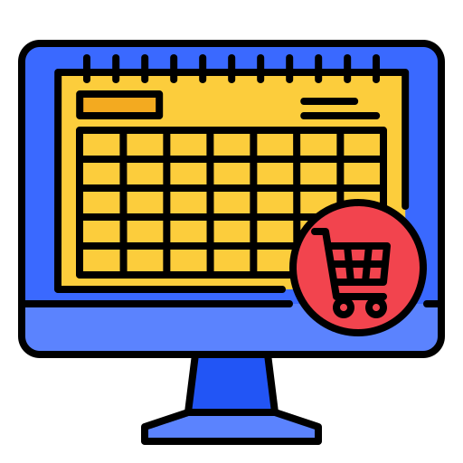 Computer screen with shopping cart icon - Accounting Course in Skill development.